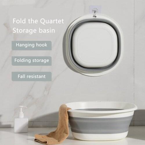 Wash Basin Plastic Folding Laundry Tub Portable Bathroom Kitchen Washtub Easy to Store Save Space