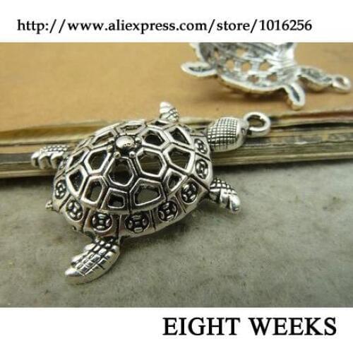Zinc alloy pendant jewelry accessories diy craft materials charms ancient silver tortoise 25 * 39 mm