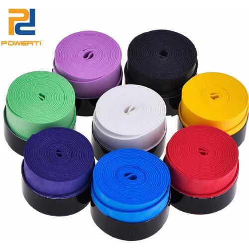 Powerti 60pcs/lot -Absorbent 0.75mm Dry Grip Tennis Sweatband Overgrip PU Badminton Racket Sport Grip