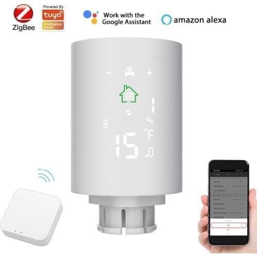 ZigBee Gateway Smart Home Radiator Actuator For Tuya APP Thermostat Heater Temperature Controller Work With Alexa Google Home