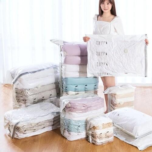 Durable Vacuum Storage Bags High Capacity Space Save Compression Organizer Clothes Pillows Bedding Blanket Space Save Pouch