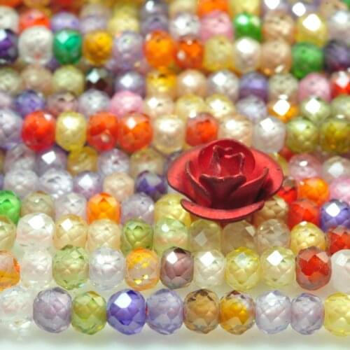 Rainbow Zircon Stones Faceted Rondelle Beads Wholesale Loose Gemstones For Jewelry Making Seimi Precious Diy Bracelet Necklace