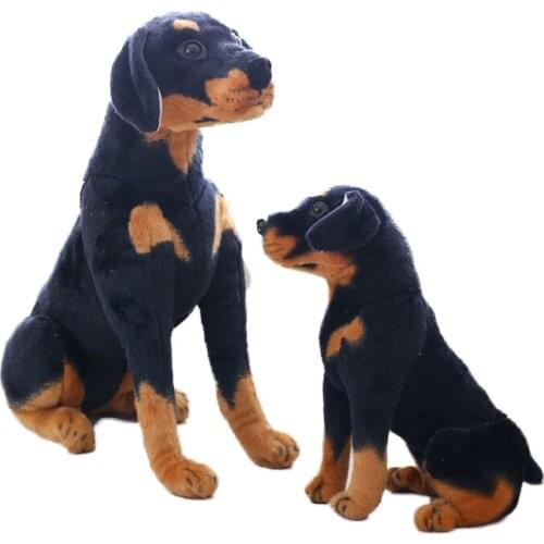 Lifelike Dog Stuffed Animals Rottweiler Real-life Dog Soft Plush Doll Toy