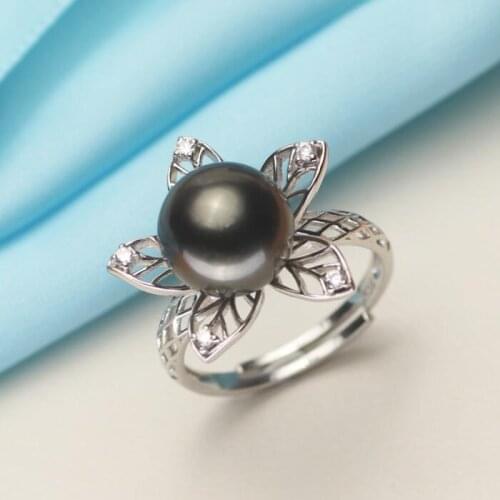 Flower Style Ring Mountings Findings Settings Adjustable Ring Jewelry Parts Fittings Accessories for Pearl Beads Stones Crystal