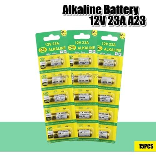 15PCS 12V Batteries 23A 21/23 A23 E23A MN21 MS21 V23GA L1028 Alkaline Dry Battery for Alarm Doorbell Car Remote Control etc