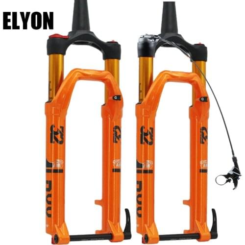ELYON Bicycle Front Fork Disc Brake Air Suspension Rebound Taper Tube Aluminun Alloy Remote Adjustment Rock Shox MTB Bike Parts
