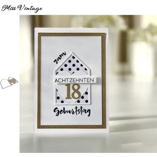 Miss Vintage Metal Cutting Dies Cut Die Mold 2pc Heart Label Scrapbook Paper Craft Knife Mould Blade Punch Stencils