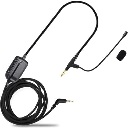 VoIP Headphone Cable with Microphone for Boompro Gaming Headset V-MODA Crossfade M-100 LP LP2 M-80 Audio- Line with Mute