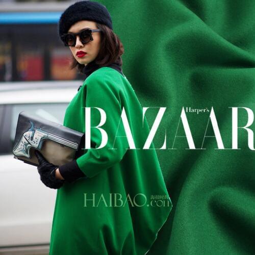 Green Wool Melton Fabric for winter coat woolen fabric W1H43