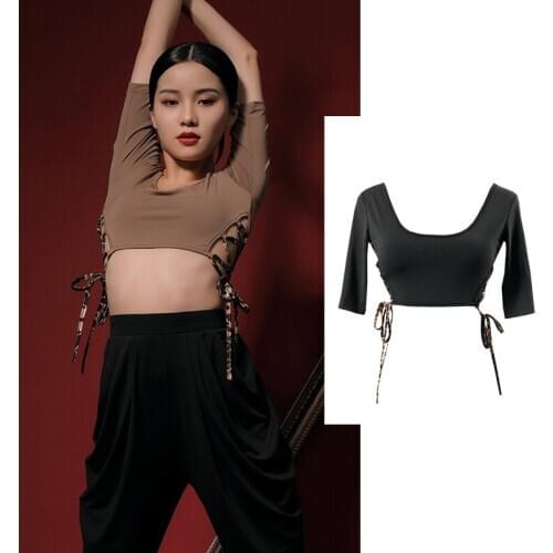 New Latin Dance Tops Women Adult Sexy Practice Shirt Professional Latin Competition Clothes Tango Dance Training Outfits VO1440