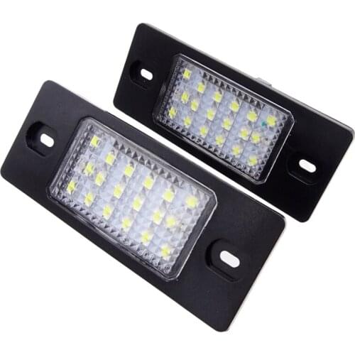 JIUWAN 1 Pair White 18SMD LED Number Lamp License Plate Lights Auto Lamp Fit For VW Touareg Tiguan Golf 5 Passat B5
