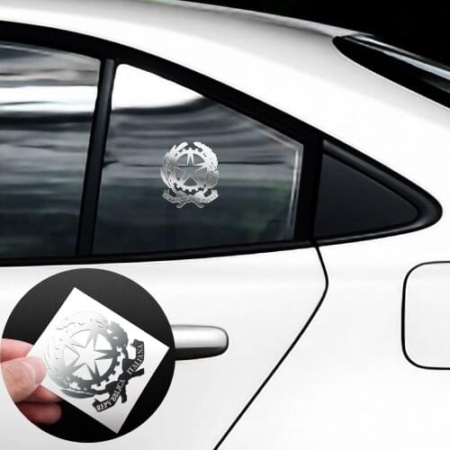 1pcs Car Sticker Silver Nickel Metal Stickers For Italy Mobile Phone Car Body Windows Auto Stying Decorations