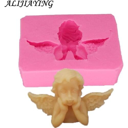 1Pcs DIY Angel boy Silicone Mold Fondant Cake Decorating Tools dessert modelling for the baby shower favour gifts D1288