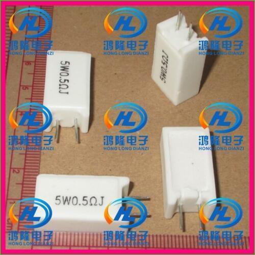 10pcs/lot) 5W 0.05 ohm +/-5% Vertical cement resistor / 5W R05J ohm 5% Cement resistance / 5W 0.05RJ Ceramic resistor