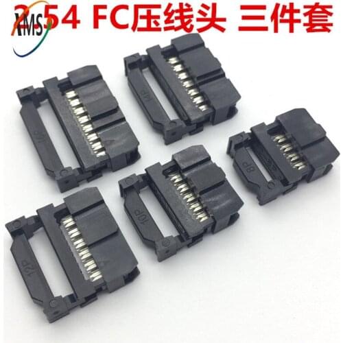 10set FC-6P FC-8P FC-10P FC-14P FC-16P To FC-40P IDC Socket Dual Row Pitch 2.54mm IDC Connector cable socket