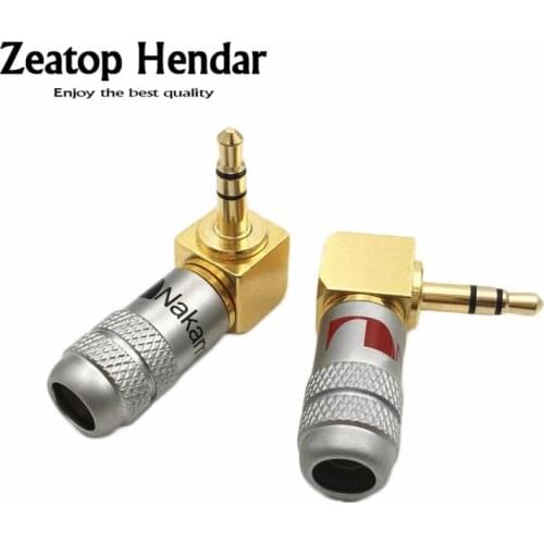 10Pcs Nakamichi 3.5mm Male Stereo Plug 3.5 L Shape Right Angle Jack 90 Degree Adapter Audio 6mm Connector