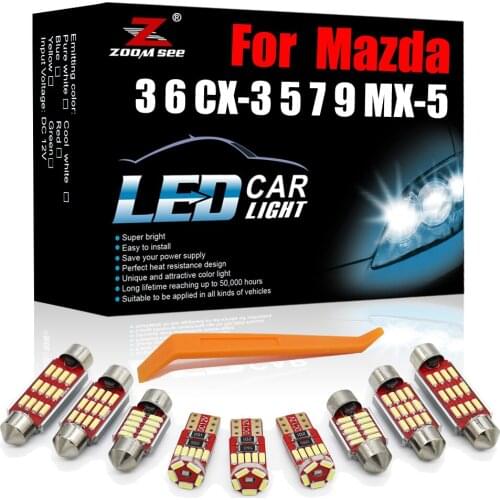 12-24V White Canbus LED Interior Kit For Mazda CX-3 CX-5 CX-7 CX-9 CX3 CX5 CX7 CX9 Error Free Vehicle Car Lamp Trunk Light Parts