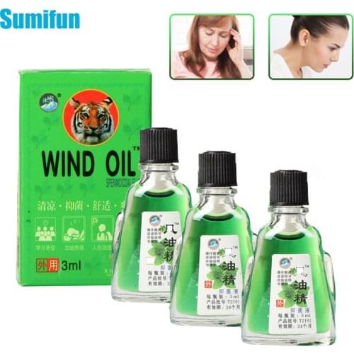 3pcs Tiger Balm Refreshing Oil For Headache Dizziness Medicinal Oil Pain Rheumatism Abdominal Pain Fengyoujing With Box C2104