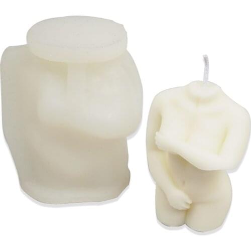 1PC 3D Shy Woman Body Mold Sexy Female Torso Mold DIY Candle Mold Plaster Mold Soap Mold 2 Sizes