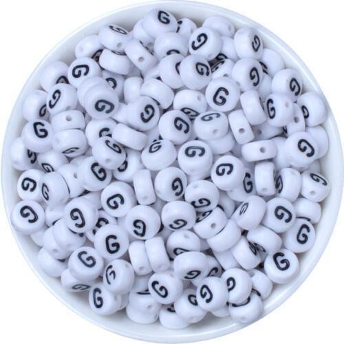 Single letter G Alphabet Beads Acrylic Letter Beads for Jewelry Making For Bracelet Pacifier Clip Accessories For Kid