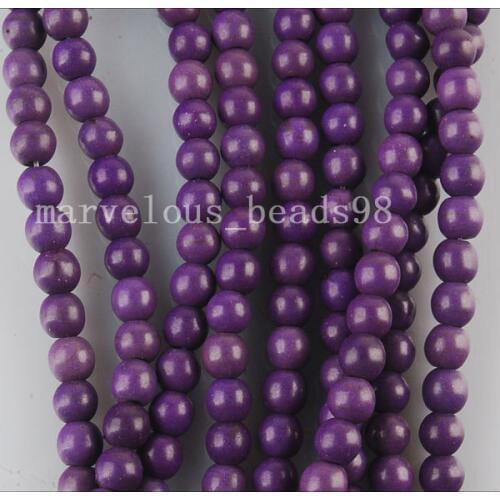 Free Shipping Beautiful jewelry 6mm Pansy Howlite Howlite Round Ball Women Man Loose Beads 15 1/2 " 1pcs G6187