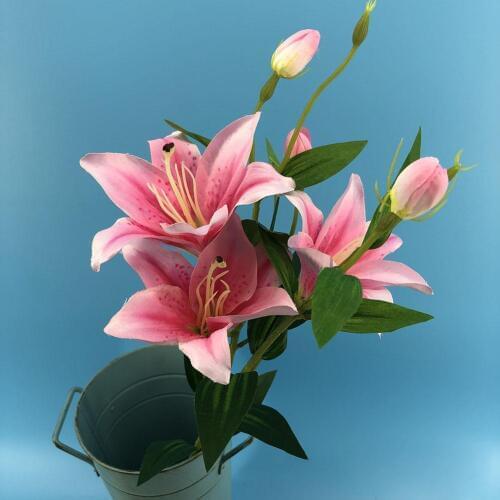 6 Heads/Branch Easter Vivid Artificial Lily Flower Plant Home Wedding Party Decor