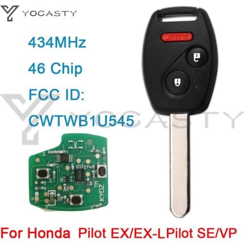 YOCASTY 313.8MHz 3+1 4 Buttons Remote Key Fob for Honda ACCORD CRV ELEMENT 2003 2005 2006 2007 ID13 Chip OUCG8D-380H-A No mark