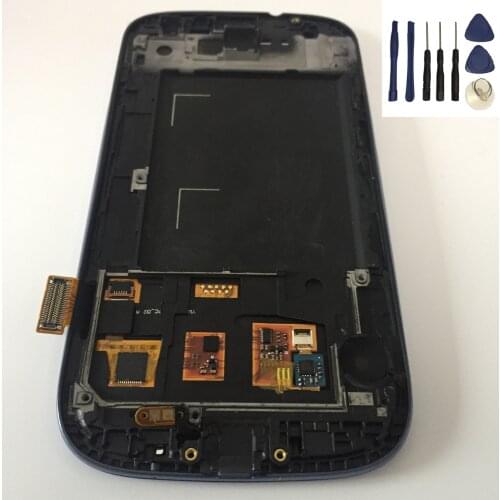 For Samsung Galaxy S III S3 I9300 Touch Screen Digitizer Sensor + LCD Display Panel Module Assembly With Frame + Free Tools