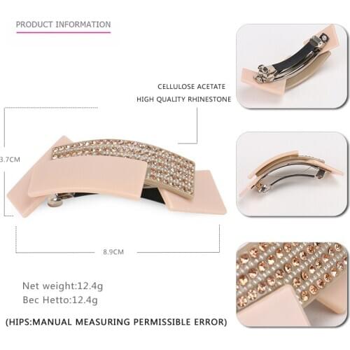 Vintage Hair Barrettes - French Styles Hair Accessory for Women Lady Cellulose Acetate Hair Clip Ornament Jewelry Tiara Bridal