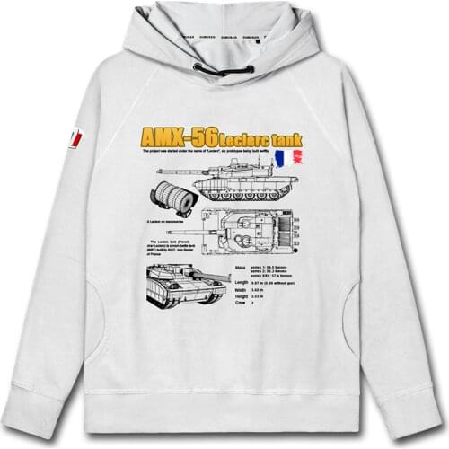 French Army AMX56 Leclerc fourthgeneration main battle tank mens hoodies crewneck sweatshirt for men new men clothes autumn