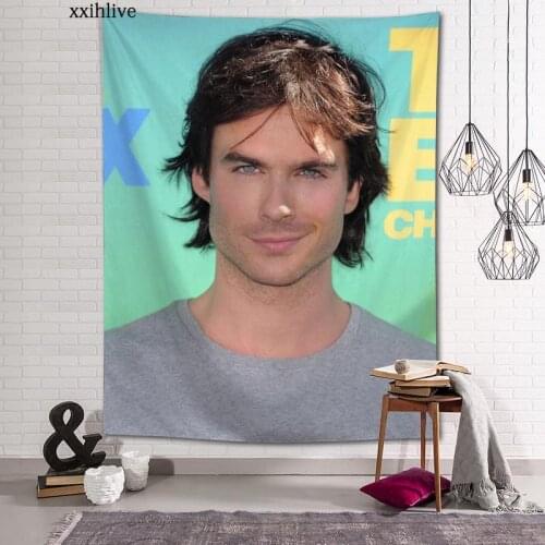 Ian Joseph Somerhalder Tapestry Customizable Bohemian Wall Hanging Room Carpet HD Tapestries Art Home Decoration Accessories