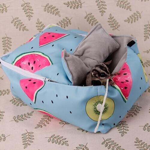 Pet Winter Warm Cotton Nest Flannel Watermelon Printed Hammock Guinea Pig Rabbit Hammock Cage Pet Supplies