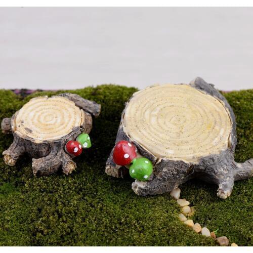 Artificial Mushroom Tree Stump Miniature Fairy Garden Home Houses Decoration Mini Craft Micro Landscaping Decor DIY Accessories