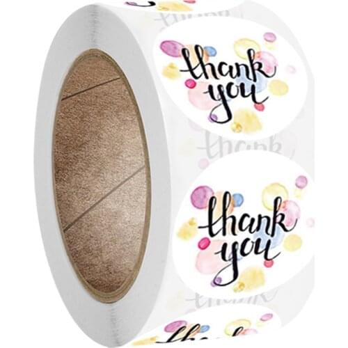 100-500Pcs Round Thank You Stickers Red Heart Labels For Wedding Pretty Gift Cards Envelope decorate Sealing Label Stickers