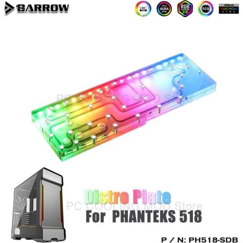 Barrow Distro plate for PHANTEKS 518 Dynamic Chassis, Waterway Board Deflector Water Cooling 5V MB SYNC PH518-SDB