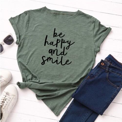 100% Cotton Summer Fashion Letter Print T Shirt O Neck Short Sleeve T-Shirts Tops Casual Tshirt Womens T-shirt Camisetas Mujer