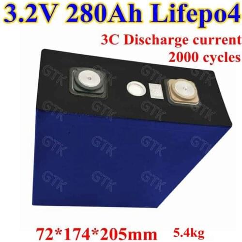 4pcs 3.2V 280Ah 300Ah Lifepo4 lithium battery 3C discharge for 12v RV EV mortorcycl Solar System Lithium battery pack diy