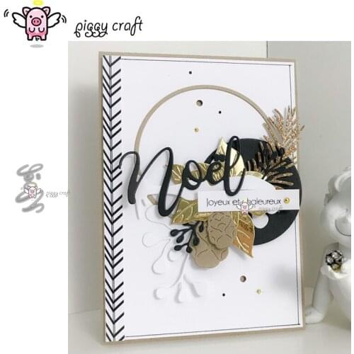 Piggy Craft metal cutting dies cut die mold Noel letter decoration Scrapbook paper craft knife mould blade punch stencils dies