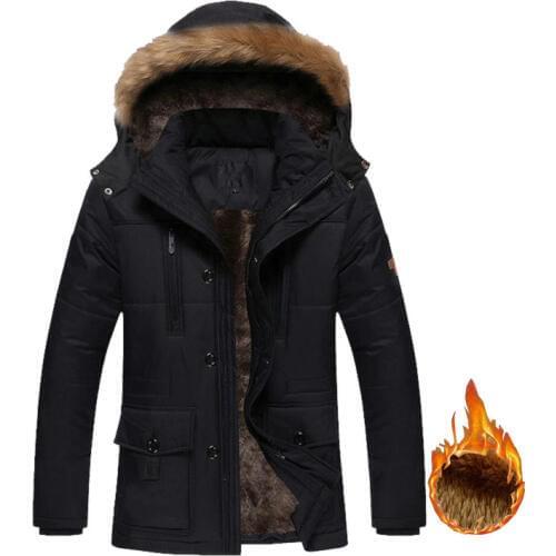 Men Winter Jacket Fur Hood Parka Man Thicken Warm Military Cargo Winter Coats Medium-long Male Outwear 5XL drop shipping ABZ109