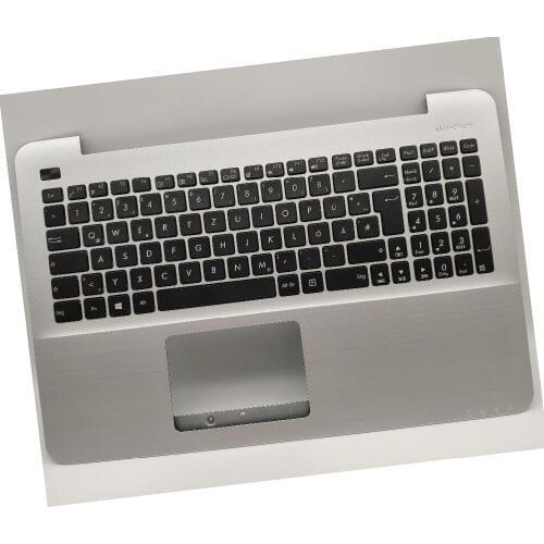 German/Deutsch (DE) keyboard for Asus F555LA F555LB F555LF F555LD F555LP silver Palmrest (GR8808)