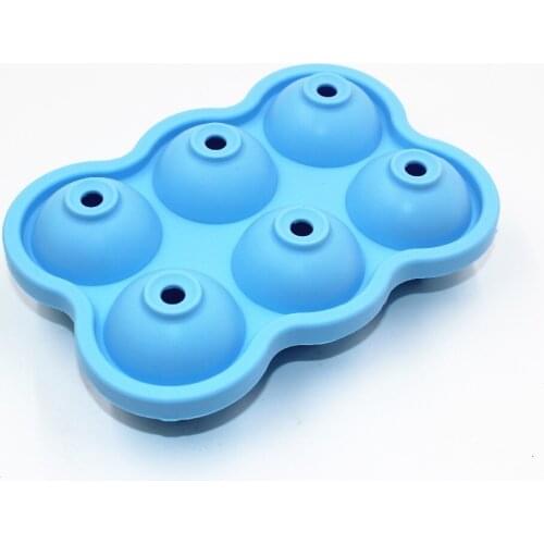 New Design 6 Hole Ice Cube Ball Drinking Wine Silicone Ice Ball Mold - 6 Ice Balls - Perfect for Whiskey - Bartenders Must-Have