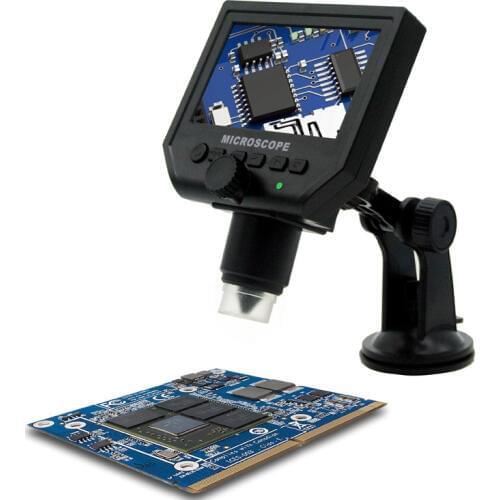 Portable 8 LED VGA 4.3" HD OLED USB Digital Electronic Microscope 1-600X 3.6MP magnifier for pcb motherboard repair Detection