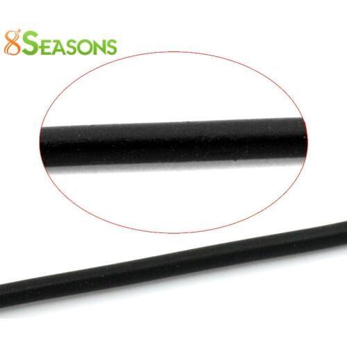 8Seasons Rubber Jewelry Cord Black Color Tubular Pipeline Holder Handmade DIY Necklace Making Jewelry Findings 1.5mm Dia,10M