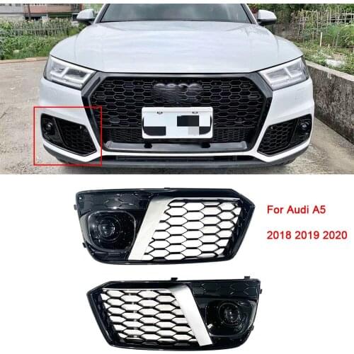RSQ5 SQ5 STYLE ABS Replacement Front Bumper Fog Lamp Lampshade Light Racing Grills Cover Fit For Audi Q5 Q5L 2018 2019 2020