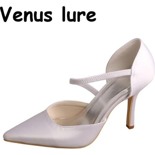 High Heels Pointed Stiletto for Wedding White Color Wedding Shoes Bridal Size 8