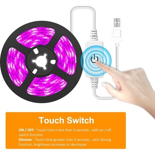 LED Grow Light Full Spectrum USB Grow Light Strip 0.5m 1m 2m 3m 2835 SMD DC5V LED Phyto Tape for Seed Plants Flowers Greenhouse