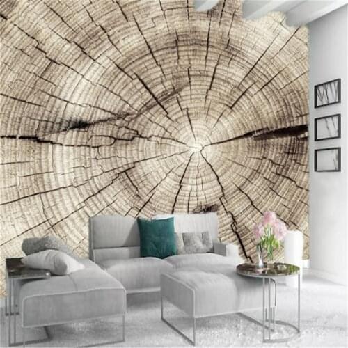 American Vintage 3d Wallpaper HD Digitally Printed Wood Annual Ring Indoor Background Wall Decoration Mural Wallpaper