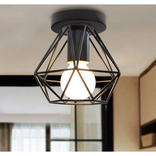 Vintage Industrial Rustic Flush Mount Ceiling Lights Metal Lamp Fixture Nordic Style Creative Retro Hallway Aisle Light Lamp E27