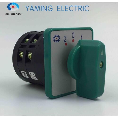 Rotary switch 3 positions LW6-2/B184 green changeover cam universal switch 380V 5A 2 pole 12 terminals sliver contacts