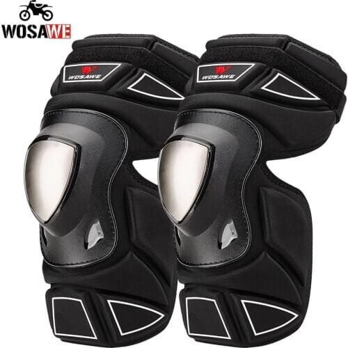 WOSAWE Motorcycle Knee guard stainless steel Kneepads Racing Motocross Knee Protector rotective Gear MTB Knee Elbowpads